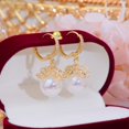 thumbnail image 3 of Gorgeous Flower Zircon Hoop Earrings - Perfect for Women's Weddings, Engagements & Valentine's Day Gifts!, 3 of 4