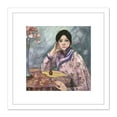 thumbnail image 1 of Fujishima Woman With Perfume Painting 8X8 Inch Square Wooden Framed Wall Art Print Picture with Mount, 1 of 4