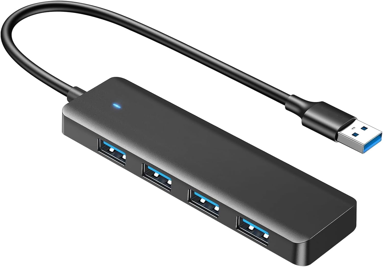USB Hub 4 Ports, Multiple USB 3.0 Hub, USB A Splitter Ultra-Slim USB Expander for Mouse, Keyboard, Flash Drive, U Disk, Printer, Laptop PC, Desktop and More
