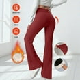 thumbnail image 6 of Women's Winter Fleece Lined Flare Leggings - High Waisted Thermal Yoga Pants with Pockets, Soft Warm Sweatpants for Outdoor Workout Travel, 6 of 8