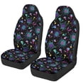 thumbnail image 6 of XYZCANDO Comfortable Car Seat Covers Auto SUV Truck, Anti-Slip Easy to Install Auto Seat Covers 2 Pack Stretchy Cloth Neon Neon Spider Web Pattern, 6 of 7