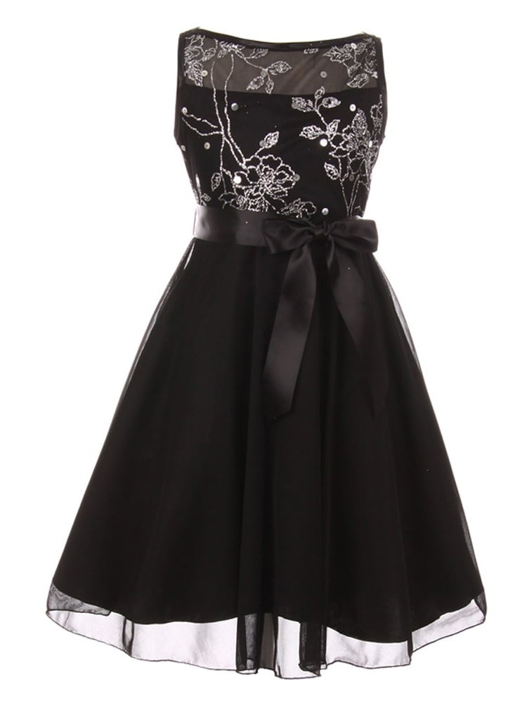 girls black sparkly dress