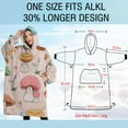 thumbnail image 4 of Oversized Wearable Blanket Hoodie,Red Mushroom Cartoon Light Pattern Sherpa Blanket Hoodie with Super Pockets,Super Warm Fuzzy Pullover for Women & Men, 4 of 6
