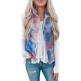 thumbnail image 4 of Tie Dye Sleeveless Fleece Vest, Warm Fashion Ethnic Lightweight Printed Soft Fleece Fuzzy Zipper Vest For Daily For Women ANGGREK Otros, 4 of 6