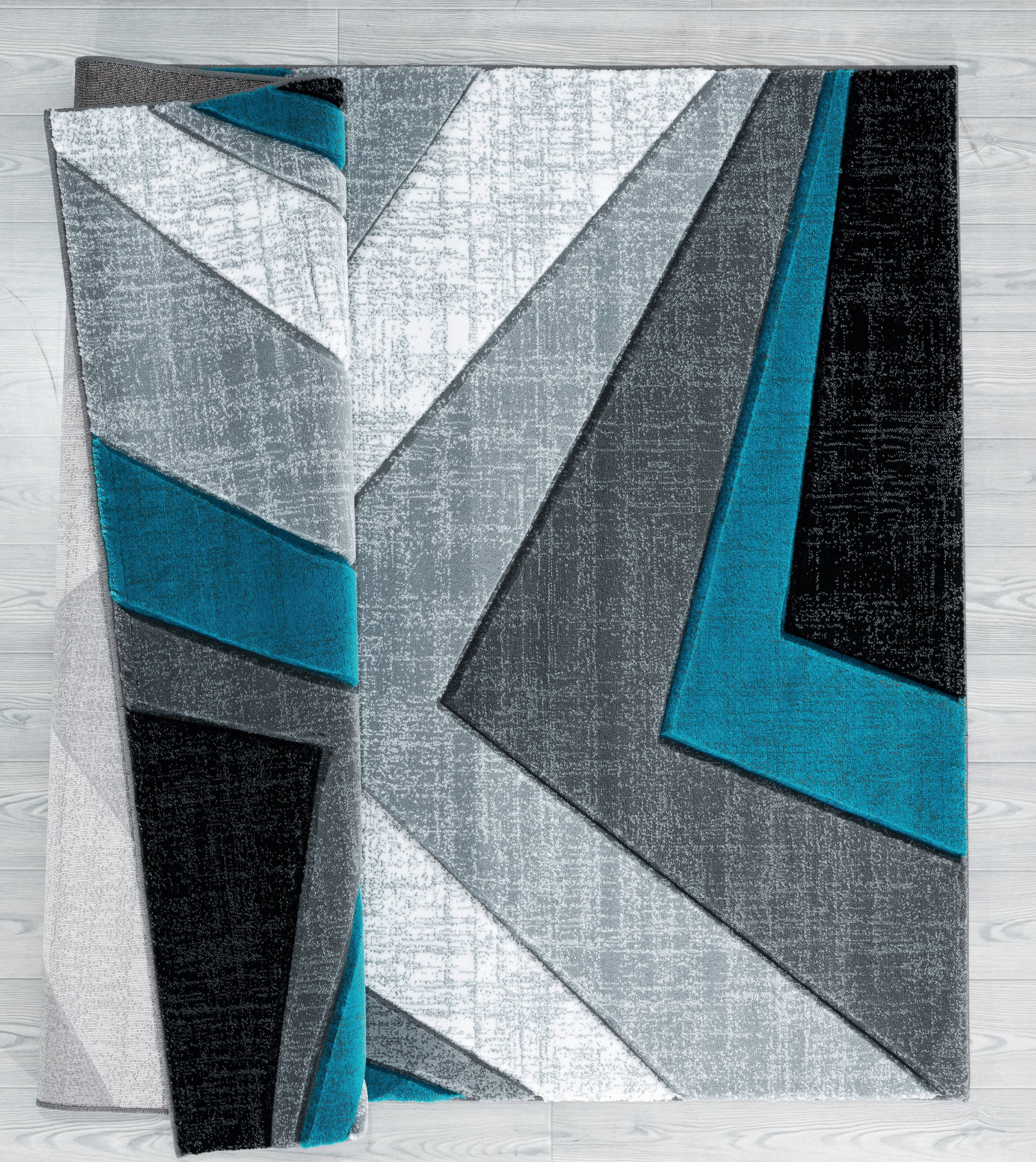 United Weavers Drachma Rimini Modern Abstract Area Rug, Turquoise, 7'10" x 7'10"