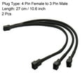 thumbnail image 2 of Uxcell PWM Fan Splitter Cable 4 Pin Female to 3 Pin Male 10.6" PC Fan Sleeved Power Extension Cable 1 to 3 Style 2 Pcs, 2 of 5