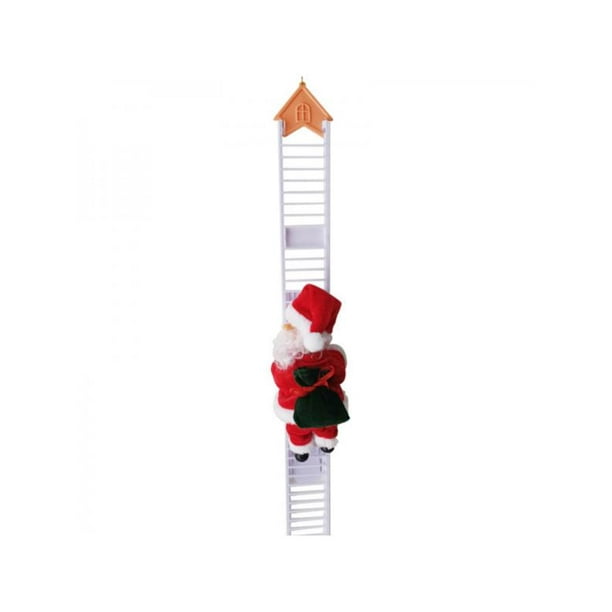 Animated Santa Claus Climbing Ladder Up Tree Christmas Decoration