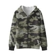 thumbnail image 2 of FUIALDOLG Army Camouflage Print Full Zip Hoodie Girls Oversized Casual Long Sleeve Sweatshirts for Boys Cute Jackets with Pockets, Size XL, 2 of 7