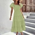 thumbnail image 2 of WILLBEST Robes d'Été Femmes Tendance 2025 Robe Décontractée Femmes Épaules Dénudées Manches à Volants Idéale pour Activités Extérieures et Fêtes, 2 of 6