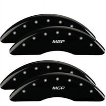 14258SMGPB Caliper Covers Engraved Front & Rear, Black - Set of 4