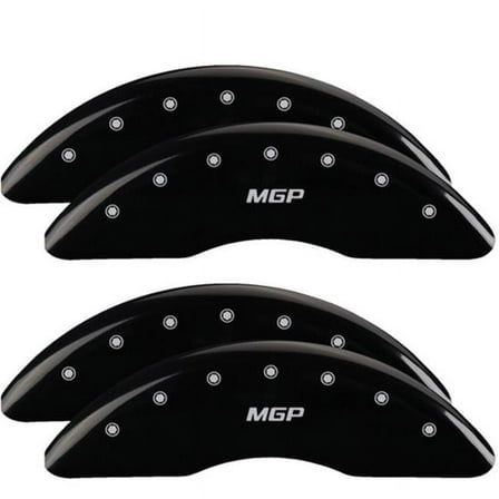 14258SMGPB Caliper Covers Engraved Front & Rear, Black - Set of 4