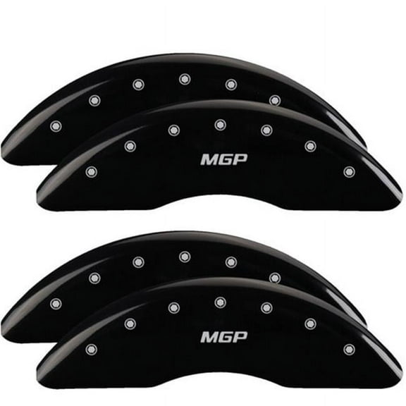 14258SMGPB Caliper Covers Engraved Front & Rear, Black - Set of 4