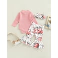 thumbnail image 3 of Canis Newborn Baby Girls Cotton Tops Romper Floral Pants 3Pcs Outfits Set Clothes, 3 of 8