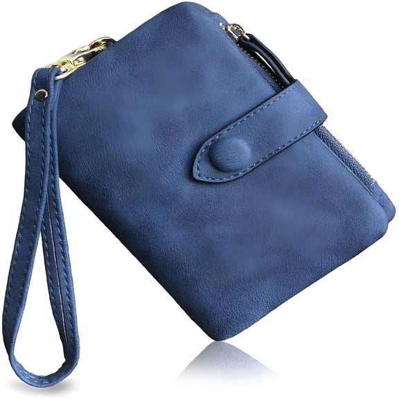 GASTROPOD Small Bifold Leather Wallets RFID Wristlet with Card Slots ID Window Zipper Coin Purse