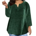 thumbnail image 1 of Timegard Plus Size Tops for Women V-Neck Long Sleeve Solid Color Tshirts Fall Casual Loose Comfy Tops, 1 of 4