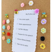 Yalis 24 Pcs Decorative Thumbtacks Colorful Floret and Bees Pushpins for Feature Wall, Whiteboard, Corkboard, Photo