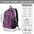 thumbnail image 3 of JIALIOU 14" Laptop Backpack Waterproof Airline Approved Stylish Casual Daypack for Travel Business College Work, Purple Zebra Stripes, 3 of 8