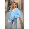 thumbnail image 4 of Camisetas de Larga para Mujer Azul XL, 4 of 5