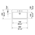 thumbnail image 3 of Duravit 045480-1Hole Vero 32" Ceramic Vanity Top - White with WonderGliss / Glazed, 3 of 7