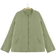 thumbnail image 6 of Weikingp Womens Tops, Winter Coats for Women Warm Coat Loose Plain Quilted Coat Stand Collar Zip Up Jacket Outerwear with Pocket Fall Fashion for Women 2024 Suede Jacket Women Green 2XL, 6 of 8