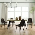 thumbnail image 1 of Homy Casa Modern Rectangular 5-Piece Dining Set for Dining Room, Faux Wood Table with 4 Upholstered Chairs, 1 of 11