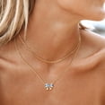thumbnail image 3 of Suplight Women Bow Necklace 316L Stainless Steel Bowknot Birthstone Necklace Valentine's Day Gift, 3 of 8