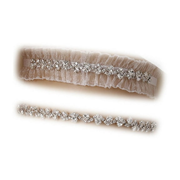 AUQ Garters For Bride,Chic Elegant Wedding Garter For Bride,Delicate Lace Garter,White