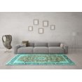 thumbnail image 3 of Ahgly Company Indoor Rectangle Medallion Turquoise Blue Traditional Area Rugs, 2' x 4', 3 of 4