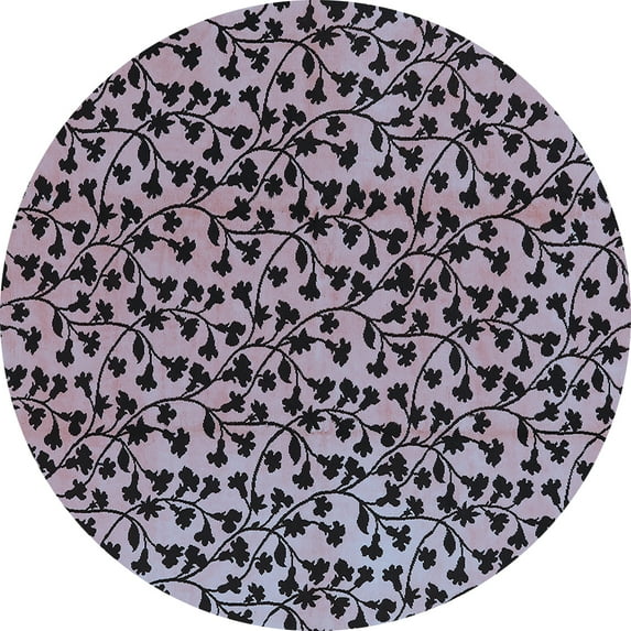 Ahgly Company Indoor Round Oriental Light Blue Industrial Area Rugs, 5' Round