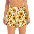 thumbnail image 2 of Pofeuu Yellow Polka Dot Sunflower Print Women's Athletic Shorts Running Workout Shorts Tummy Control Quick Dry Gym Shorts with Pockets Double layer sports shorts-Small, 2 of 7