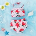 thumbnail image 2 of Viworld Toddler Baby Girl Bikini Swimsuit Watermelon Swimwear Strappy Halter Ruffle Top Bikini Elastic Waist Shorts Bathing Suits, 2 of 8