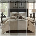 thumbnail image 4 of 7 Piece Faux Suede Comforter Set Beige Cal King, 4 of 9