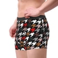 thumbnail image 2 of Balery Houndstooth Green Red Calzoncillos bóxer para hombre, ropa interior de algodón suave y transpirable con cinturilla de nailon-Small, 2 of 5