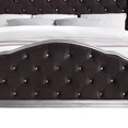 thumbnail image 4 of Benjara California King Bed with Padded Headboard, Brown and Silver, 4 of 5