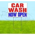 thumbnail image 1 of Car Wash Now Open (18" x 24") Yard Sign, Includes Metal Step Stake, 1 of 6