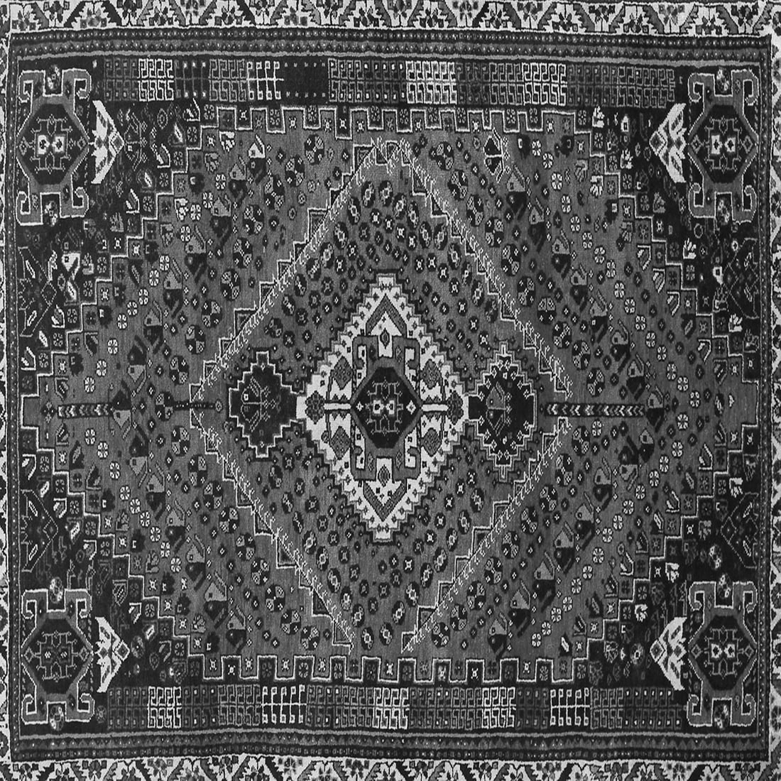 Ahgly Company Indoor Square Persian Gray Traditional Area Rugs, 8