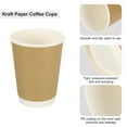 thumbnail image 3 of Tazas de papel kraft, paquete de 50, 12 oz x 90mm, tazas desechables de doble capa para agua, leche y jugo, 3 of 6