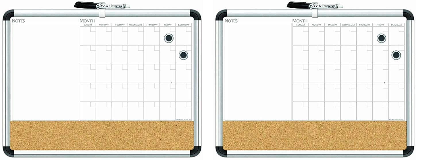 Board Dudes 17" x 23" Aluminum Framed 3in1 Dry Erase Cork