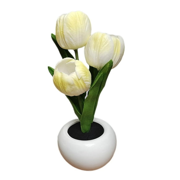 GUOOL Night Light Artificial Flowers Gifts Flower Lamp for Landscape Yard Lawn Yellow Yellow Tulips
