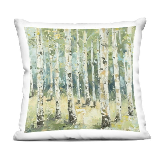 Stupell Industries Natural Birch Grove 18" x 18" Landscape & Nature Abstract Polyester Throw Pillow, Zip Closure 1 Count
