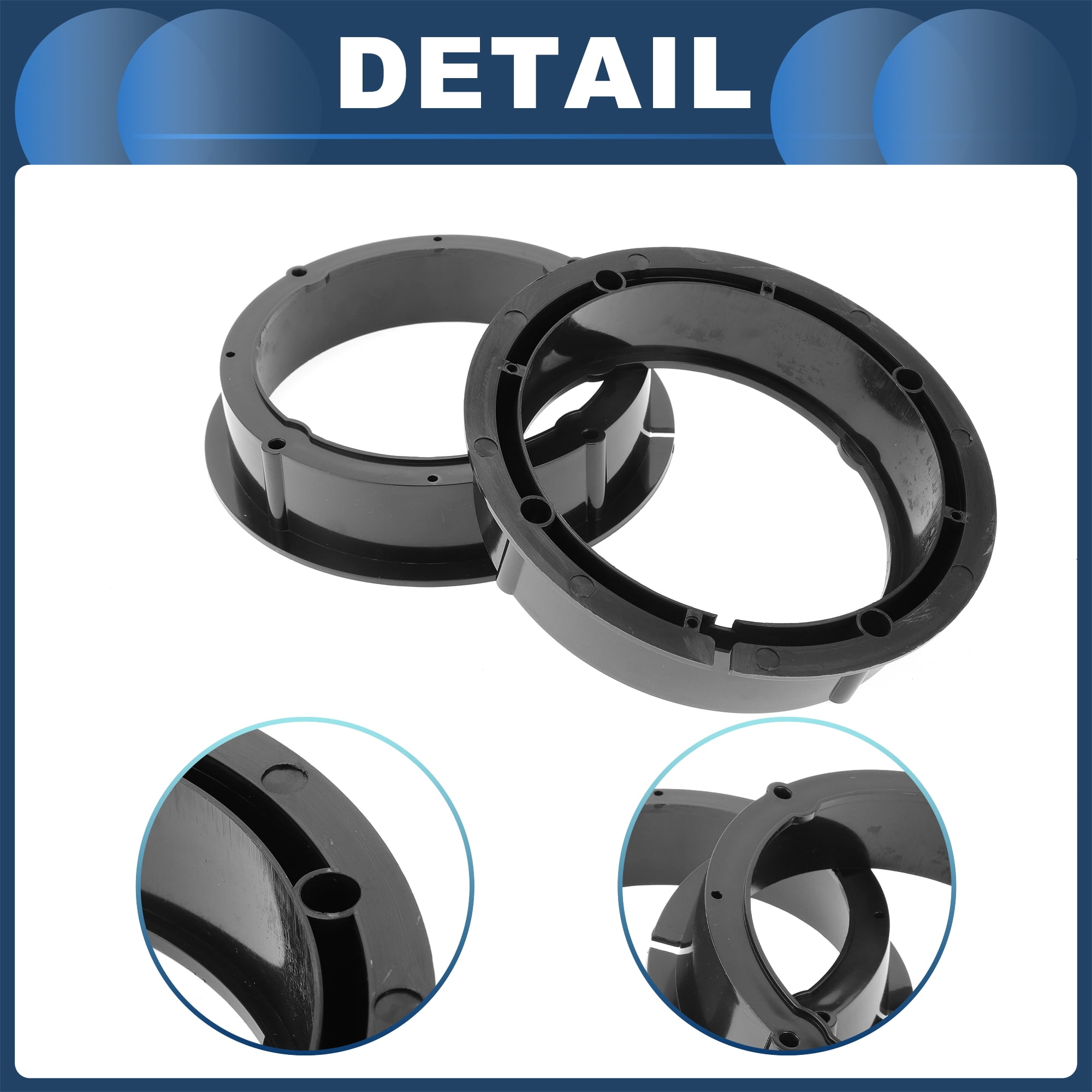 Unique Bargains Speaker Spacer Ring for 6.5 for Volkswagen CC 2009-2015 ABS Black