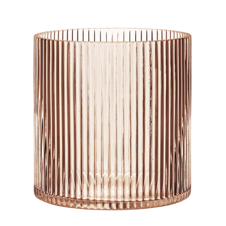 Better Homes & Gardens Amber Glass Ribbed Hurricane Candleholder photo 5
