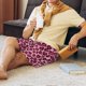 thumbnail image 5 of Fotbe Rose Leopard Print Pantalones Cortos de Pijama para Hombre, Ropa de Dormir, Pantalones de Pijama Cortos para Hombre-Large, 5 of 6