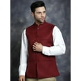 thumbnail image 2 of Maple Clothing Nehru Jacket Men's Traditional Sleeveless India Modi Waistcoat Vest Guest Outfit (Maroon, S), 2 of 7