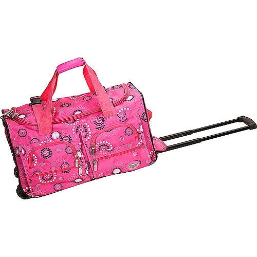 Rockland Deluxe 22" CarryOn Rolling Duffel Bag Pink Pearl Walmart