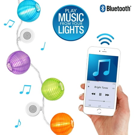 Bright Tunes Indoor Outdoor White Led S With Decorative Nylon Bright Tunes Indoor Outdoor White Led S With Decorative Nylon Lanterns String Lights Bluetooth Speakers