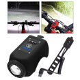 thumbnail image 1 of Luz de bicicleta con bocina lámpara frontal recargable resistente al agua Negro, 1 of 8