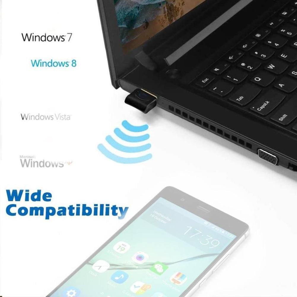 Bluetooth 5.0 USB Adapter for PC, Wireless Audio Transmitter Dongle for Headphones, Speakers, Mouse, Keyboard, Printer - Windows Compatible
