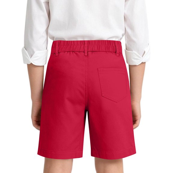FSYBOA Girls School Uniform Shorts Size 8T, Casual Above the Knee Fashion Stretch Kids Summer Shorts Red