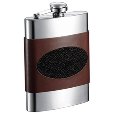 

Visol VFD027 Wayne Handcrafted Brown Leather with Inlaid Stingray 8 oz Stainless Steel Flask